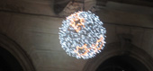 Luminarie - palla microluci bianco ghiaccio con stellina